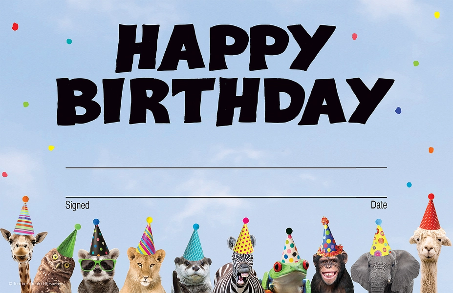 Go Wild Animals Happy Birthday Awards
