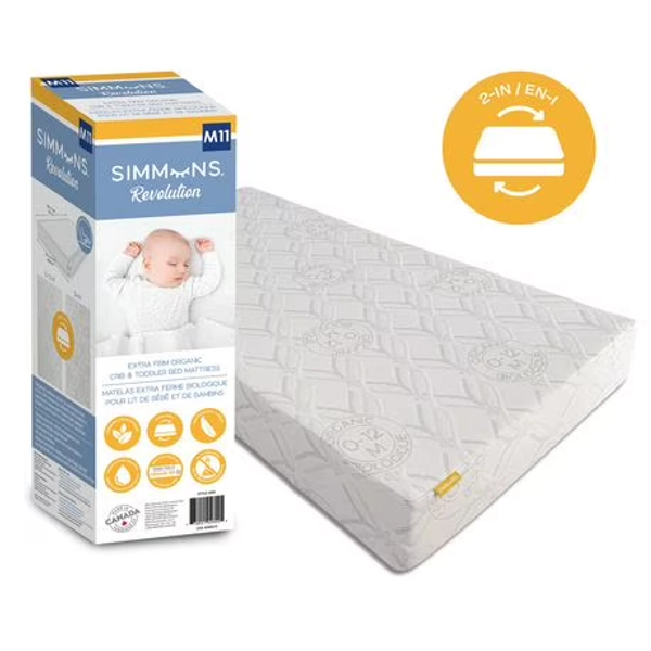Simmons Revolution Organic Crib Mattress, Extra Firm Organic Crib & Toddler Crib Mattress - Walmart.ca