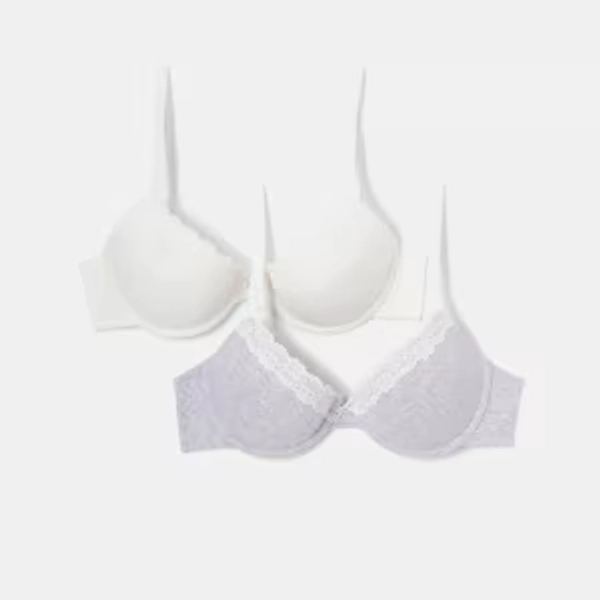 2 Pack Push-up Rib Lace Bra Size 10B