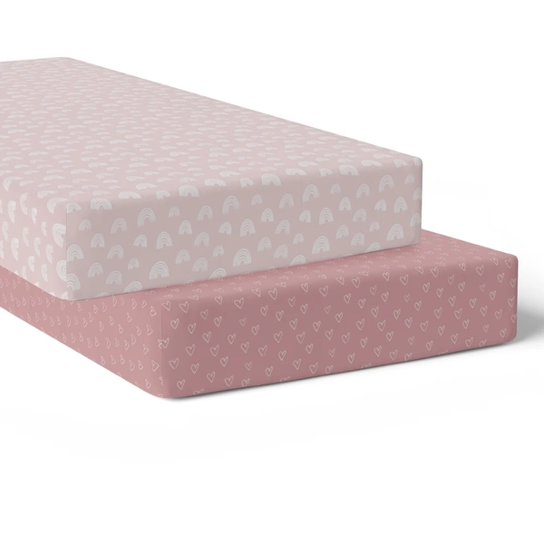 Bubba Nordic Cot Fitted Sheet Berry/Rose 2 Pack | Boxing Day Sale | Baby Bunting AU