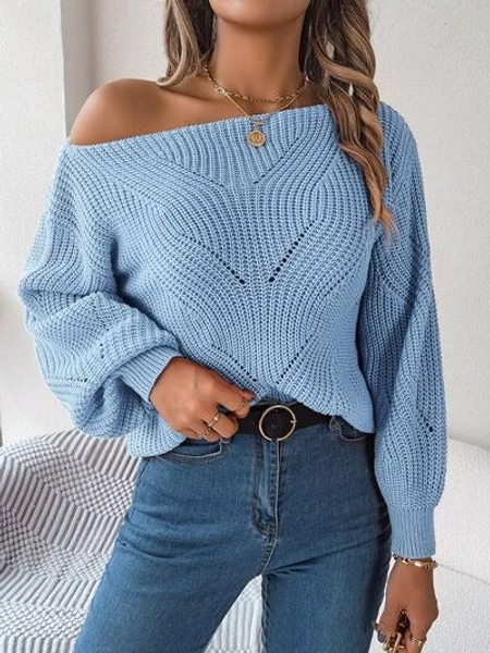 Kristalina's Heat Long Sleeve Sweater | 4 Colors | Misty  Blue / S