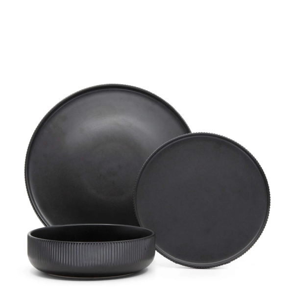Brae 12 Piece Dinner Set - Black | Default Title