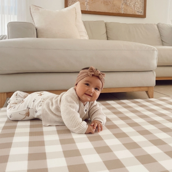 Waterproof padded Play Mat - Latte