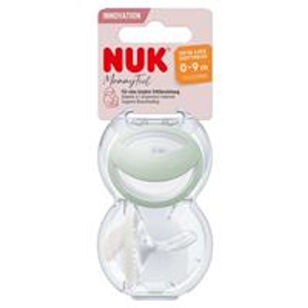 NUK Mommy Feel Soother 0-9 Months Mint/Off White 2 Pack