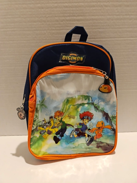 New Vintage Digimon Kids Backpack Schoolbag Gabumon and Agumon 1990's