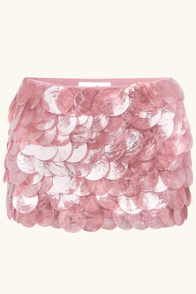 Zeïa Low Rise Mini Skirt ~ Mother of Pearl Rose Quartz | s