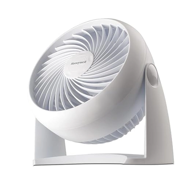 Honeywell HT-904 TurboForce Tabletop Air Circulator Fan, Small, White – Quiet Personal Fan for Home or Office, 3 Speeds and 90 Degree Pivoting Head - White