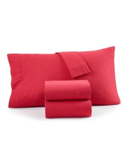 Solid Flannel Cotton 3-Pc. Sheet Set, Twin, Exclusively at Macy’s