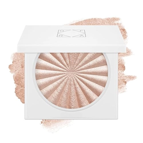 Pressed Powder Highlighter - Face Makeup | Peppermint - Soft Warm Pink | Pearl Shimmer Liquid-To-Baked Powder Highlighter | Refillable Pan | Cruelty-Free Beauty Essential | 7g