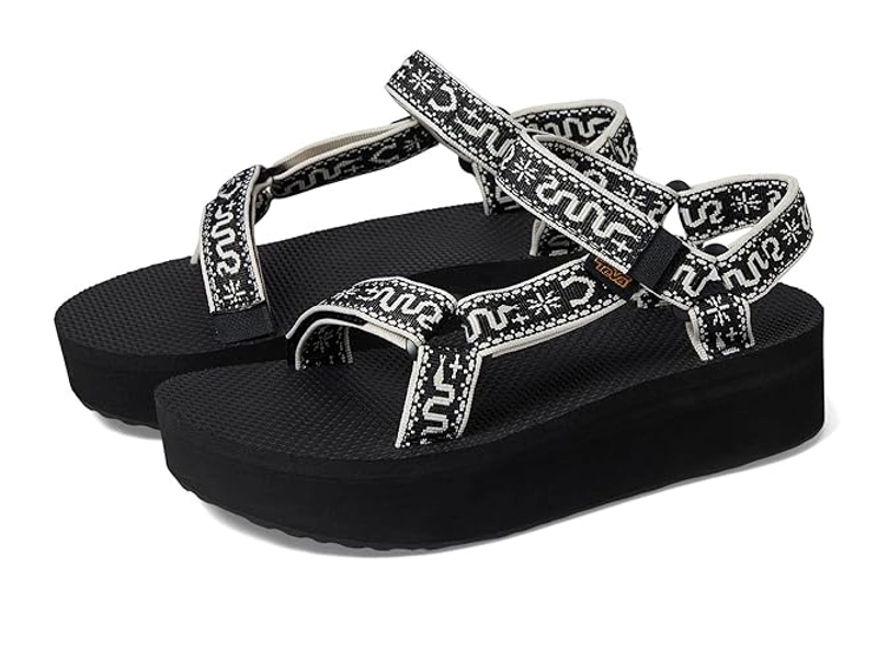 Teva Women's W Flatform Universal Sandal - 6 - Bandana Black/Birch