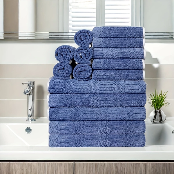 15pcs Solid Color Quick-drying Towel Set - High Absorbency Microfiber Material, Lightweight, Good Breathability, Multi-color Optional, Suitable for Fitness, Bathroom, Shower, Sports, 5 Washcloths, 5 Hand Towels, 5 Bath Towels