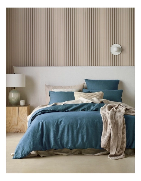 Sandy Cape Washed Belgian Linen Quilt Cover Set in Earth