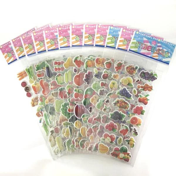 12 Sheets/Set Vegetable and Fruit 3D Puffy PVC Stickers Kids Early Learning Education Scrapbooking Sticker Children's Gift - AliExpress 26
