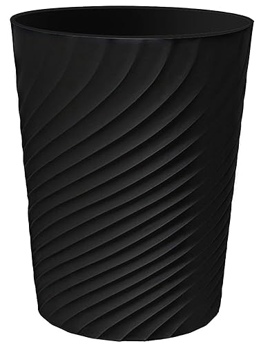 DAJITRE 1.8 Gallon Small Trash Can Wastebasket Recycling Bin Slim Profile for Compact Spaces Bathroom, Office, Bedroom, Kitchen (1.8 Gallon, Black) - Black - 1 Pack