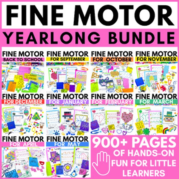 Preschool & Kindergarten Fine Motor Skills Practice Activities | Yearlong BUNDLE