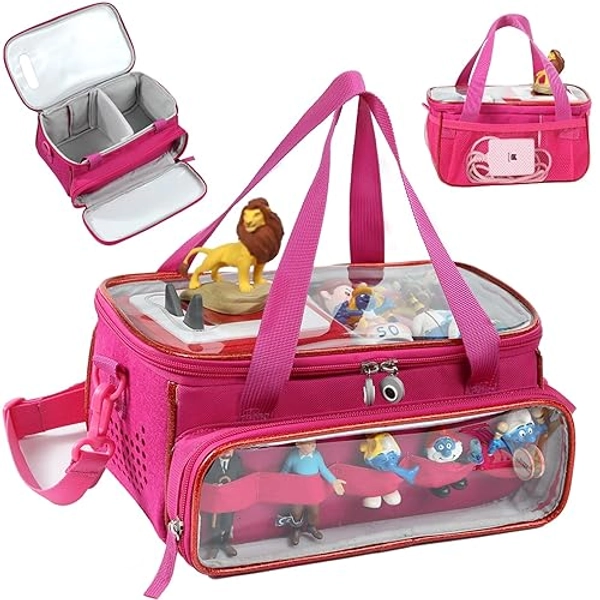 Carrying Case Compatible with Toniebox, Tonis Case for Tonie Characters, Tony Figures, Toniebox Starter Set, Tonie Headphones (Patent Pending) Case Only - Pink