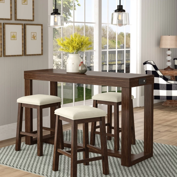 Laurel Foundry Modern Farmhouse® Midkiff 4 Piece Dining Set & Reviews | Wayfair