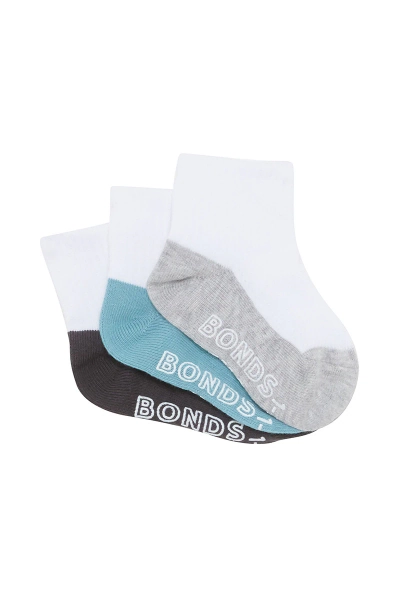 Baby Logo Lightweight Quarter Crew Socks 3 Pack