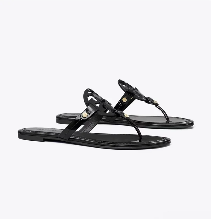 Miller Patent Sandal in black , size 8