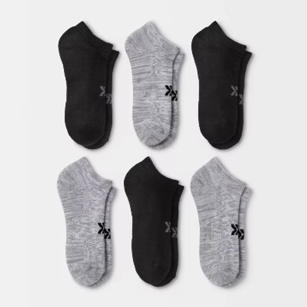 Women's Cushioned 6pk Low Cut Athletic Socks - All In Motion™ Heather Gray/Black 4-10