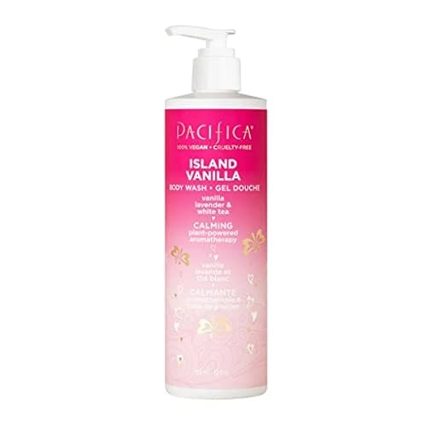 Pacifica Island Vanilla Body Wash Aloe + Hyaluronic Acid, Daily Cleansing, Bath & Shower Gel, Essential Oils, Clean, Vegan + Cruelty & Paraben Free, Pink, 12 Fl Oz - Vanilla - 12 Fl Oz (Pack of 1)