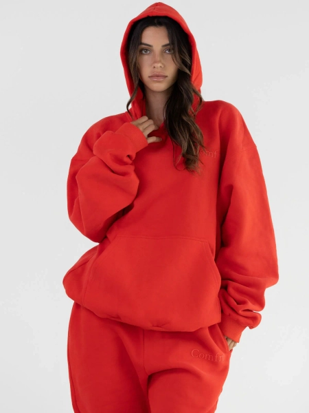 Minimalist Hoodie | Crimson / L