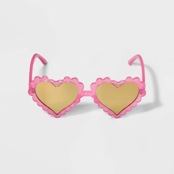 Girls' Scalloped Heart Sunglasses - Cat & Jack™ Pink