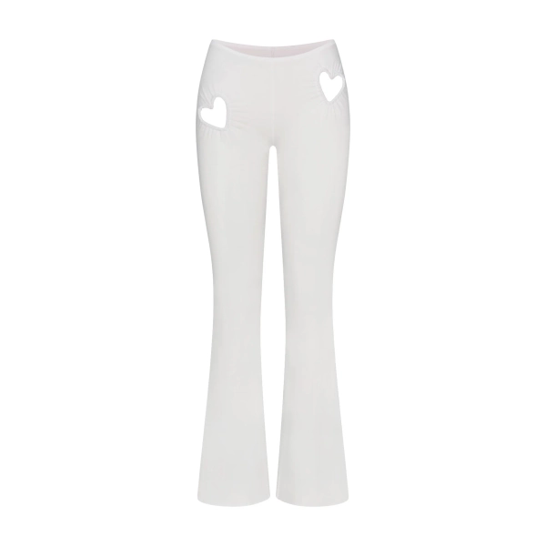 COTTON JERSEY HEART FLARE LEGGING | SNOW | XXS