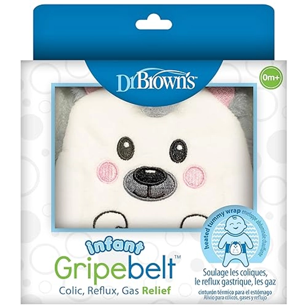 Dr. Brown's Infant Gripebelt Heated Belly Band, Soothe Baby's Tummy with Gentle Warmth and Compression, Hedgehog, 0m+ - 0m+, Hedgehog