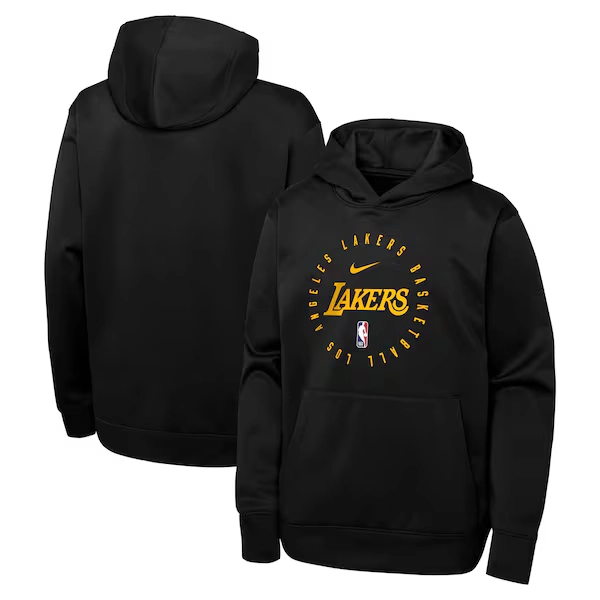 Youth Los Angeles Lakers Nike Black Performance Practice Spotlight Pullover Hoodie