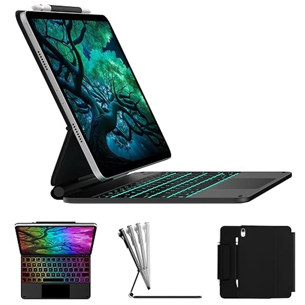 typecase Edge Keyboard Case for iPad 10th Generation 10.9" (2022) – Magnetic Keyboard Case with Multi-Touch Trackpad, 11 Colors Backlight, Slim & Lightweight - Space Black