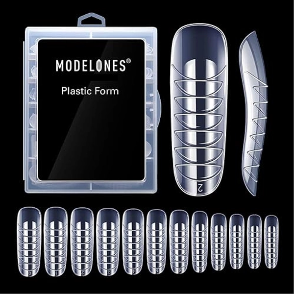 MODELONES Poly Extension Gel Dual Nail Form 120pcs Coffin Nails Clear Ballerina Nail Tips Full Cover