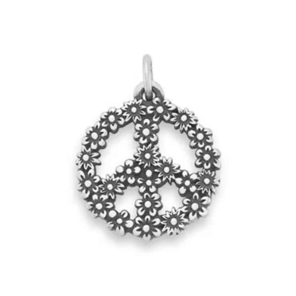 Floral Peace Sign Charm