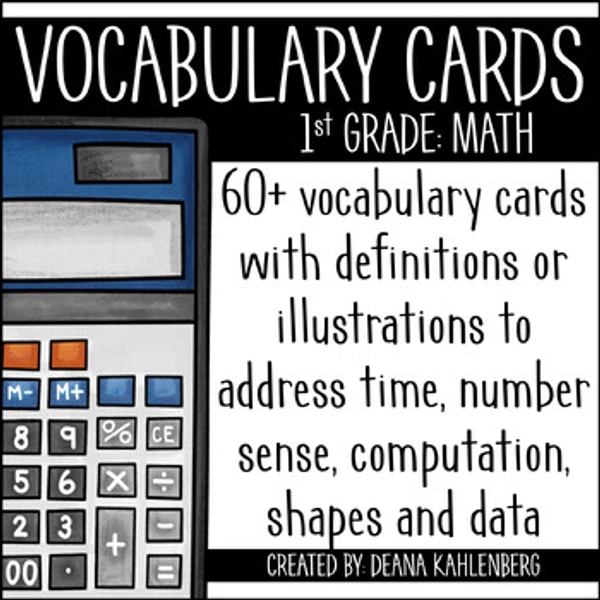 Math Vocabulary Cards {1st Grade}