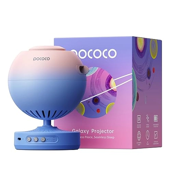 POCOCO Sternenhimmel Projector, Galaxie Stern Projektor, Heim Planetarium für Kinder und Erwachsene; in Schlafzimmern, Innenräumen; als Dekoration, Einschlafhilfe und Entspannung - mit 2 Discs - Rosa-blau