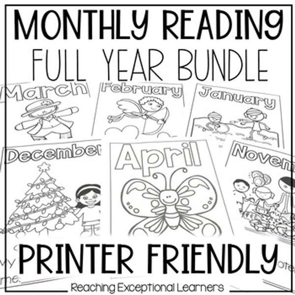 Monthly Reading for Special Education Full Year Bundle