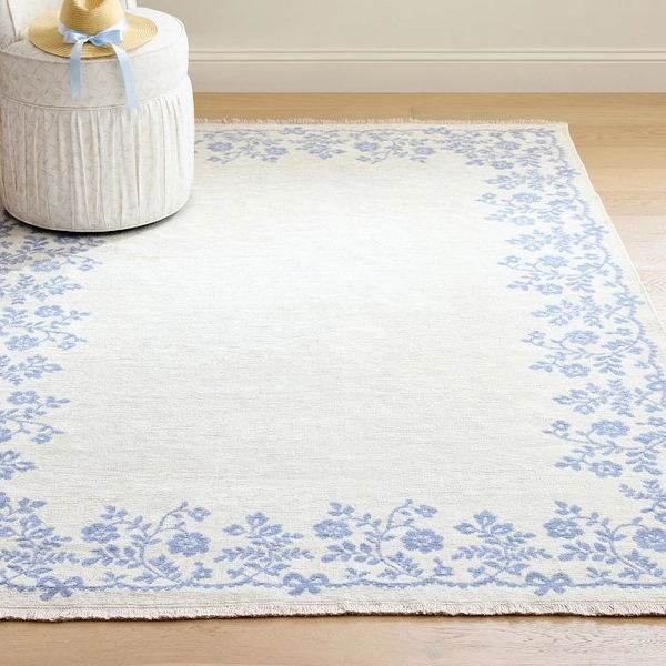 LoveShackFancy Floral Border Washable Rug