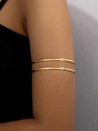 1pc Metal Geometric Hollow Out Open End Wall Ring, Fashionable And Bold