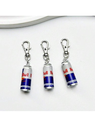 3pcs Cartoon Casual Zinc Alloy Energy Drink Can Pendant, Suitable For Women, Lobster Claw Keychain, Fashion Jewelry Accessories, Carabiner Clips, Great For Birthday And Holiday Gifts