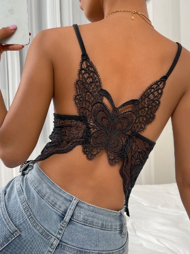 SHEIN SXY Solid Lace Cami Top