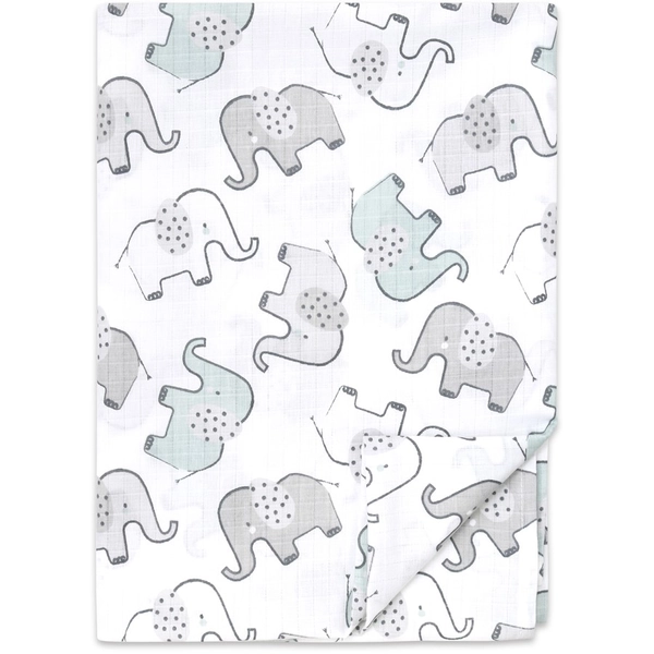 Little Haven Cotton Muslin Wrap - Elephant