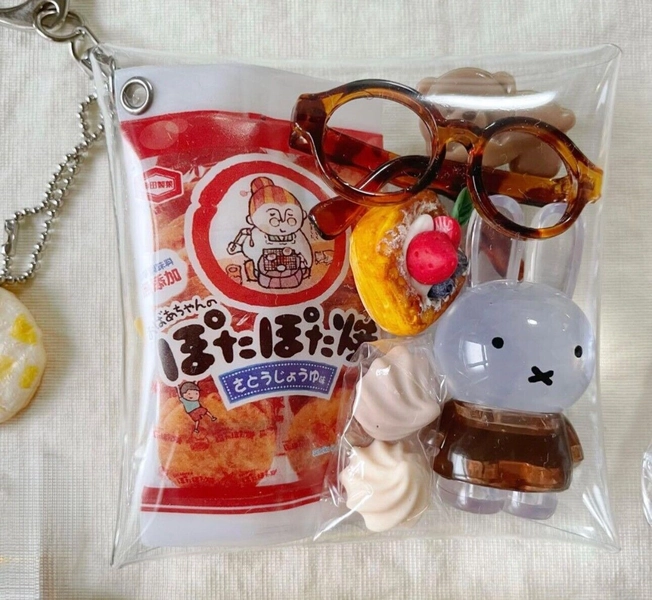 Gacha Stuffed Mini Pouch Miffy * Brown Clear color with potapota rice cracker