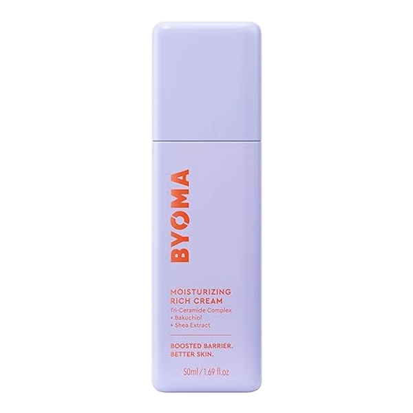 BYOMA Moisturizing Rich Cream - Barrier Repair Cream Face Lotion with Bakuchiol & Shea Extract - Ceramide Face Moisturizer for Dry Skin - Anti Wrinkle, Alcohol Free Face Moisturizer - 1.69 fl.oz