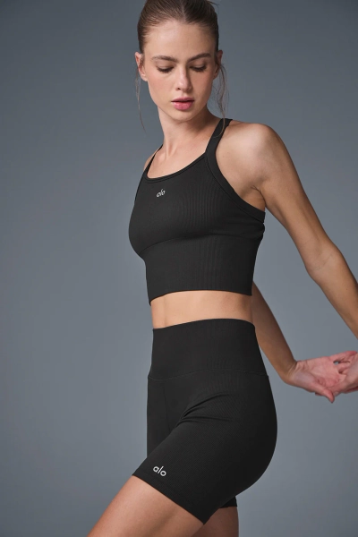 Seamless Ribbed Favorite Bra Tank - Black | Black / XXS