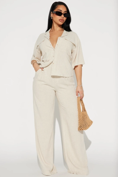 Roslyn Linen Pant Set - Oatmeal
