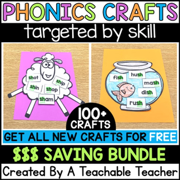Phonics Crafts Bundle for Fun Phonics Reading Centers Review
