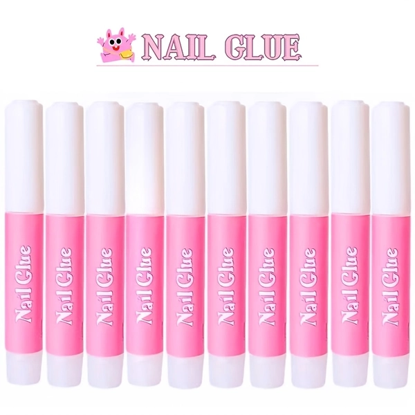 Nail Art 10 Bottles of Quick-Drying Nail Glue, 0.07 oz Per Bottle, Strong Adhesion, Suitable for Wearing Nails, Applying Nail Stickers And Nail Drilling