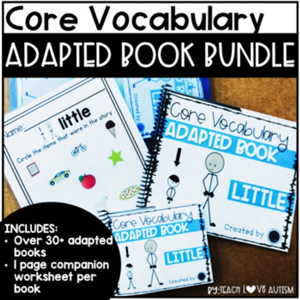 Core Vocabulary Adapted Books and Activities for AAC and Speech Therapy Lessons