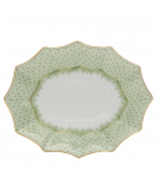 APPLE GREEN LACE LARGE FLUTED TRAY