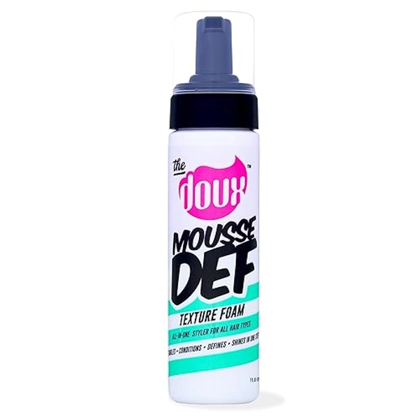 The Doux Mousse Def Texture Foam, Multi-Use Mousse Hair Foam to Style, Condition, Define, Volumize, and Add Shine - 7oz